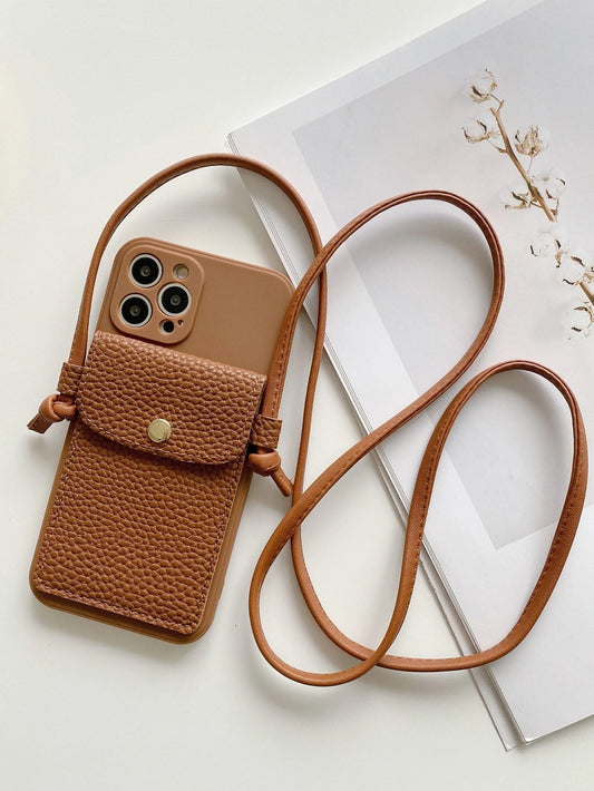 Custom Leather Wallet Case With Strap