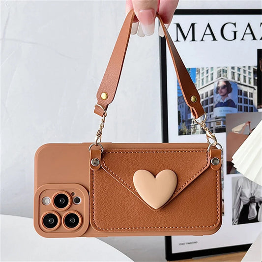 Crossbody Lanyard Necklace Strap Card Holder Mobile Cover (All Models Available)