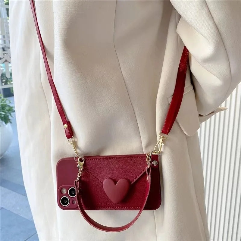 Crossbody Lanyard Necklace Strap Card Holder Mobile Cover (All Models Available)
