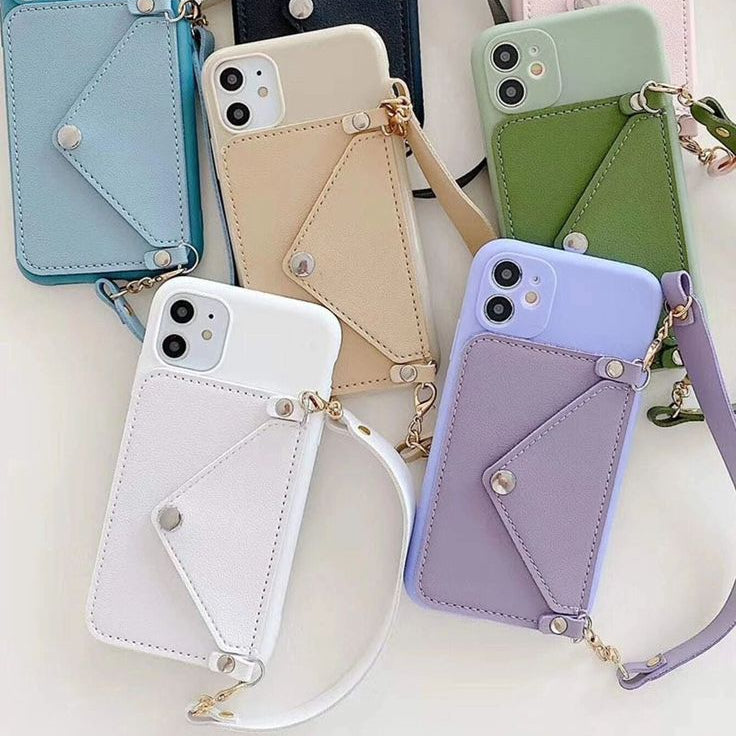Crossbody Lanyard Necklace Strap Card Holder Mobile Cover (All Models Available)