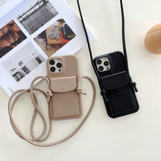Custom Leather Wallet Case With Strap